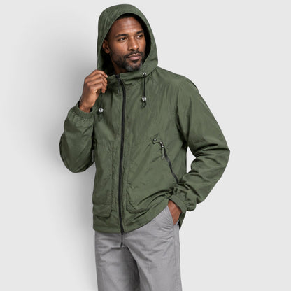 Men's Lightweight Breathable Hooded Outdoor Jacket with Zip-Up