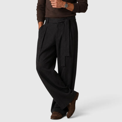 Men's Casual Loose Fit Cotton Blend Trousers