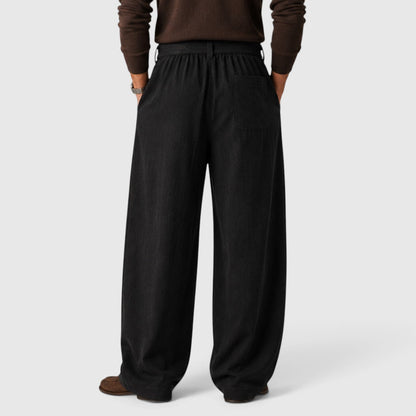 Men's Casual Loose Fit Cotton Blend Trousers
