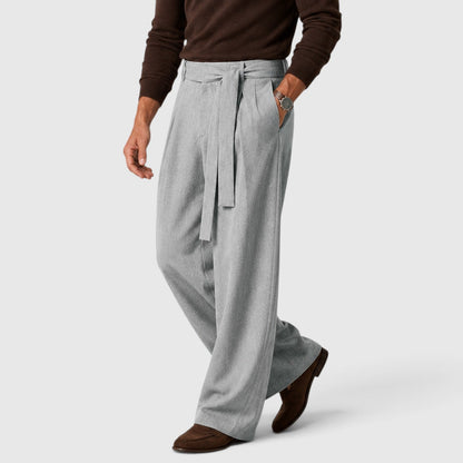 Men's Casual Loose Fit Cotton Blend Trousers