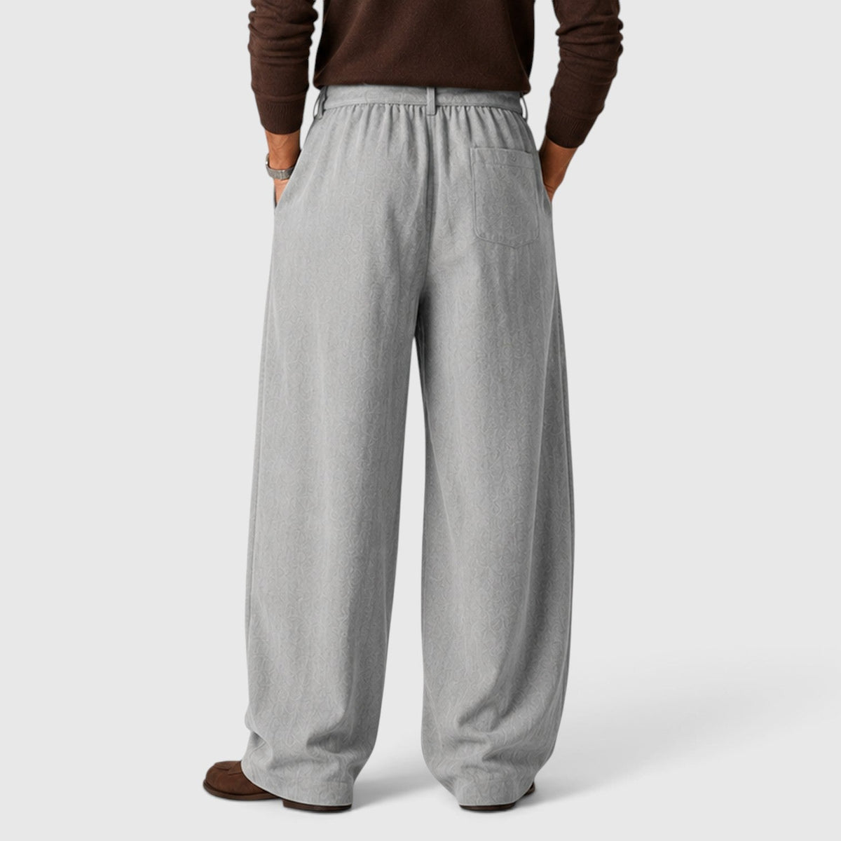 Men's Casual Loose Fit Cotton Blend Trousers