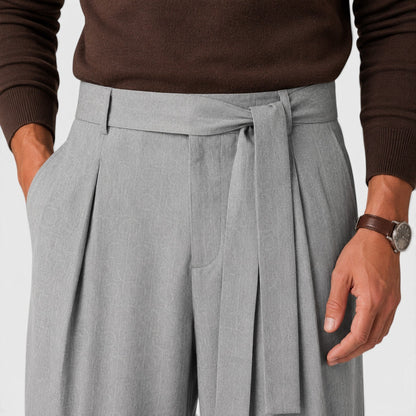 Men's Casual Loose Fit Cotton Blend Trousers