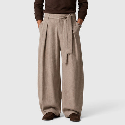 Men's Casual Loose Fit Cotton Blend Trousers