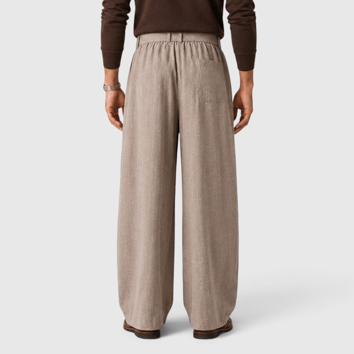 Men's Casual Loose Fit Cotton Blend Trousers