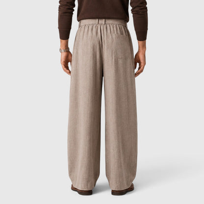 Men's Casual Loose Fit Cotton Blend Trousers
