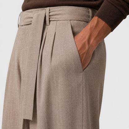Men's Casual Loose Fit Cotton Blend Trousers