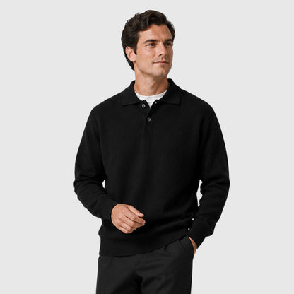 Men's Casual Loose Fit Cotton Pullover with Long Sleeves