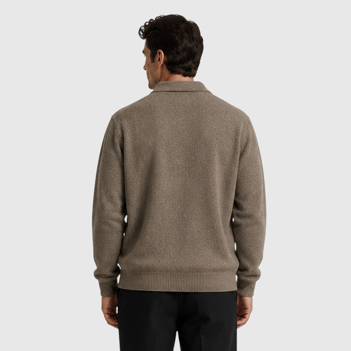 Men's Casual Loose Fit Cotton Pullover with Long Sleeves