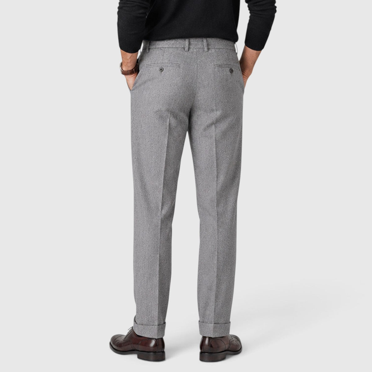 Men's Elegant Wool Blend Tailored Trousers