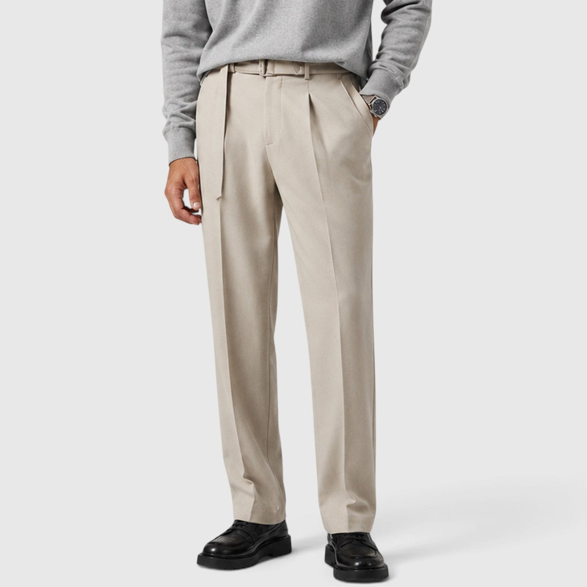 Men's Casual Detachable Belt Suit Pants
