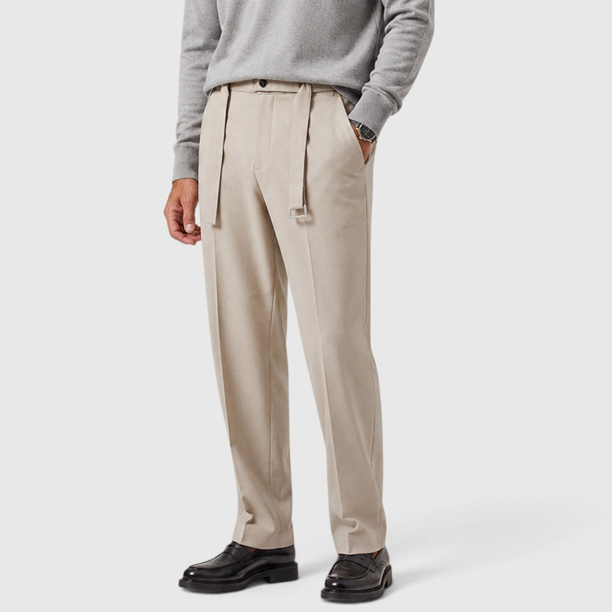 Men's Casual Detachable Belt Suit Pants