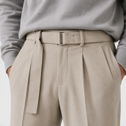 Men's Casual Detachable Belt Suit Pants