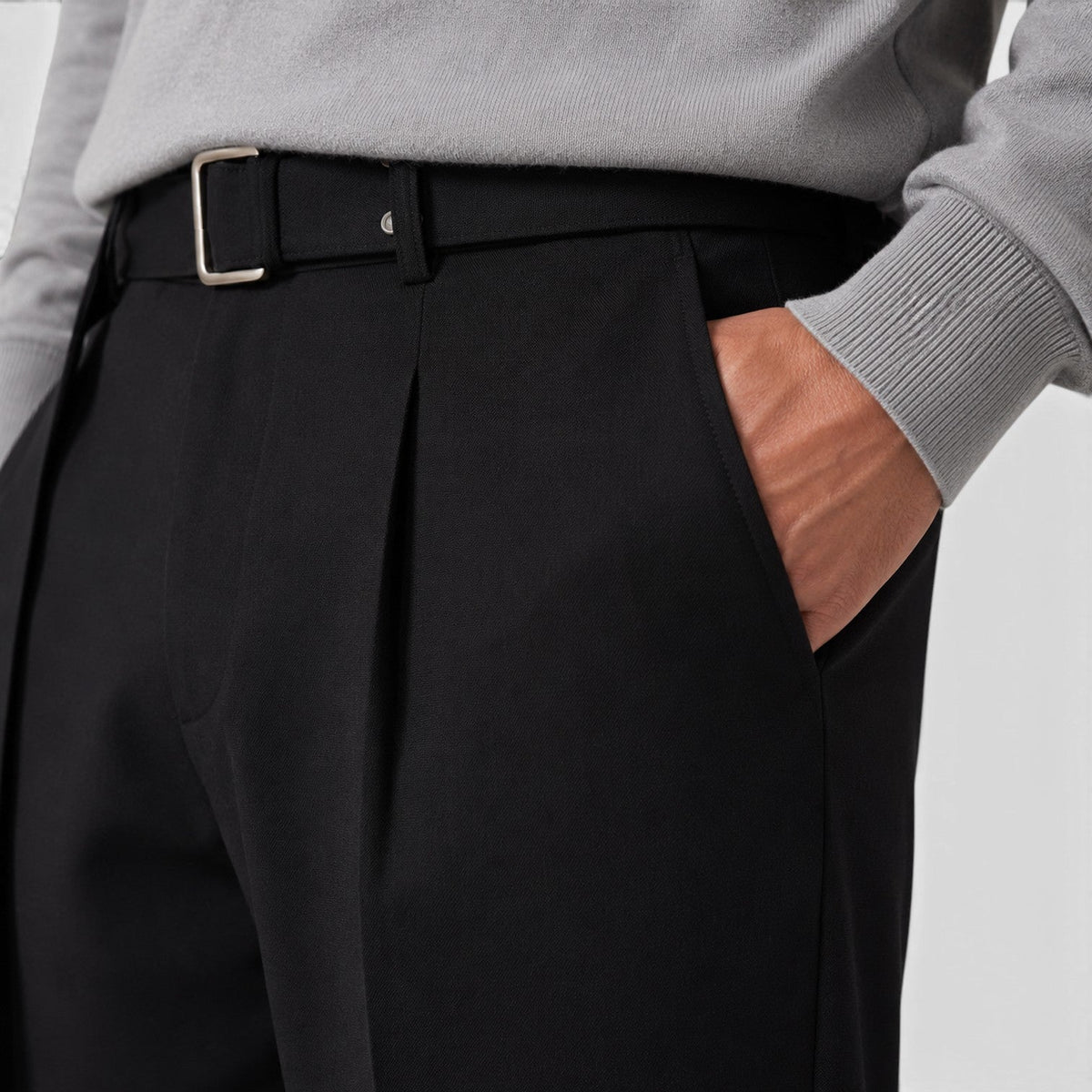 Men's Casual Detachable Belt Suit Pants