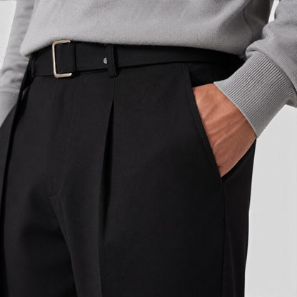 Men's Casual Detachable Belt Suit Pants