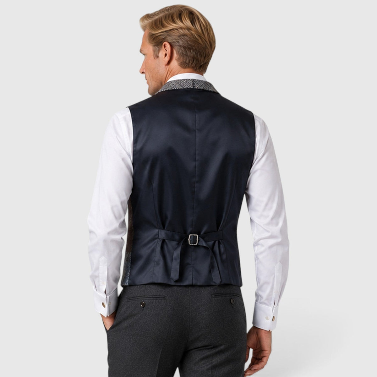 Men's Classic Tweed Checked Waistcoat Vest