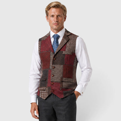 Men's Classic Tweed Checked Waistcoat Vest