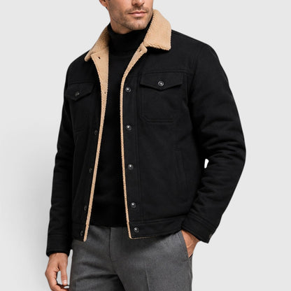 Men's Casual Warm Lined Borg Collar Jacket