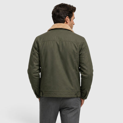 Men's Casual Warm Lined Borg Collar Jacket