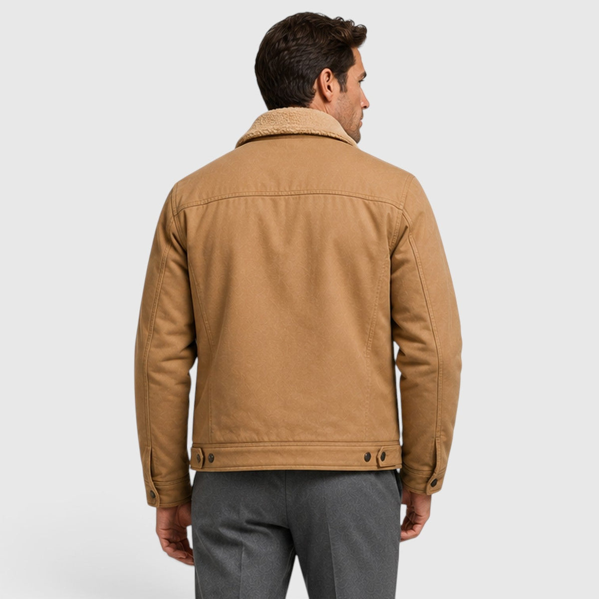 Men's Casual Warm Lined Borg Collar Jacket