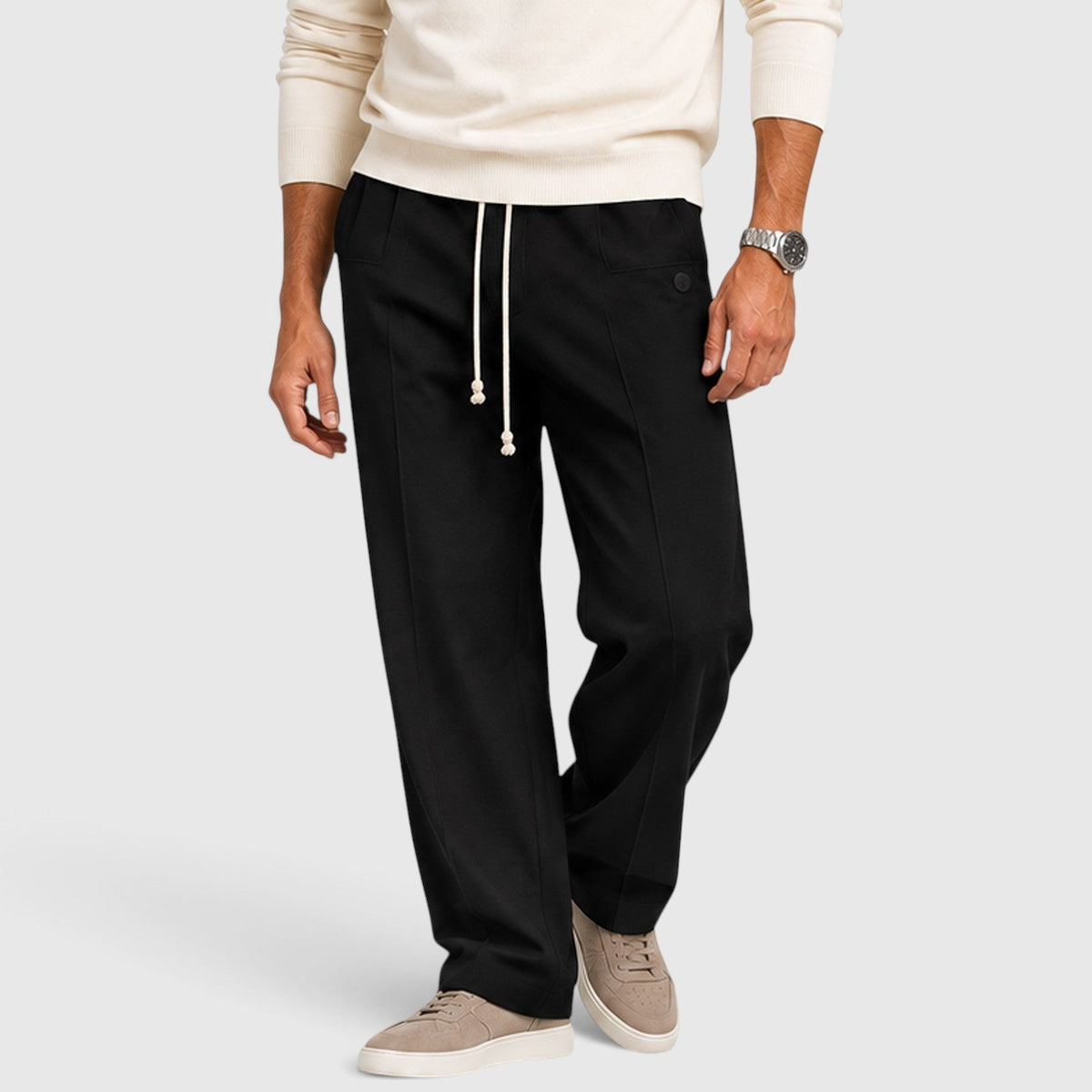 Men's Casual Wide Leg Drawstring Trousers