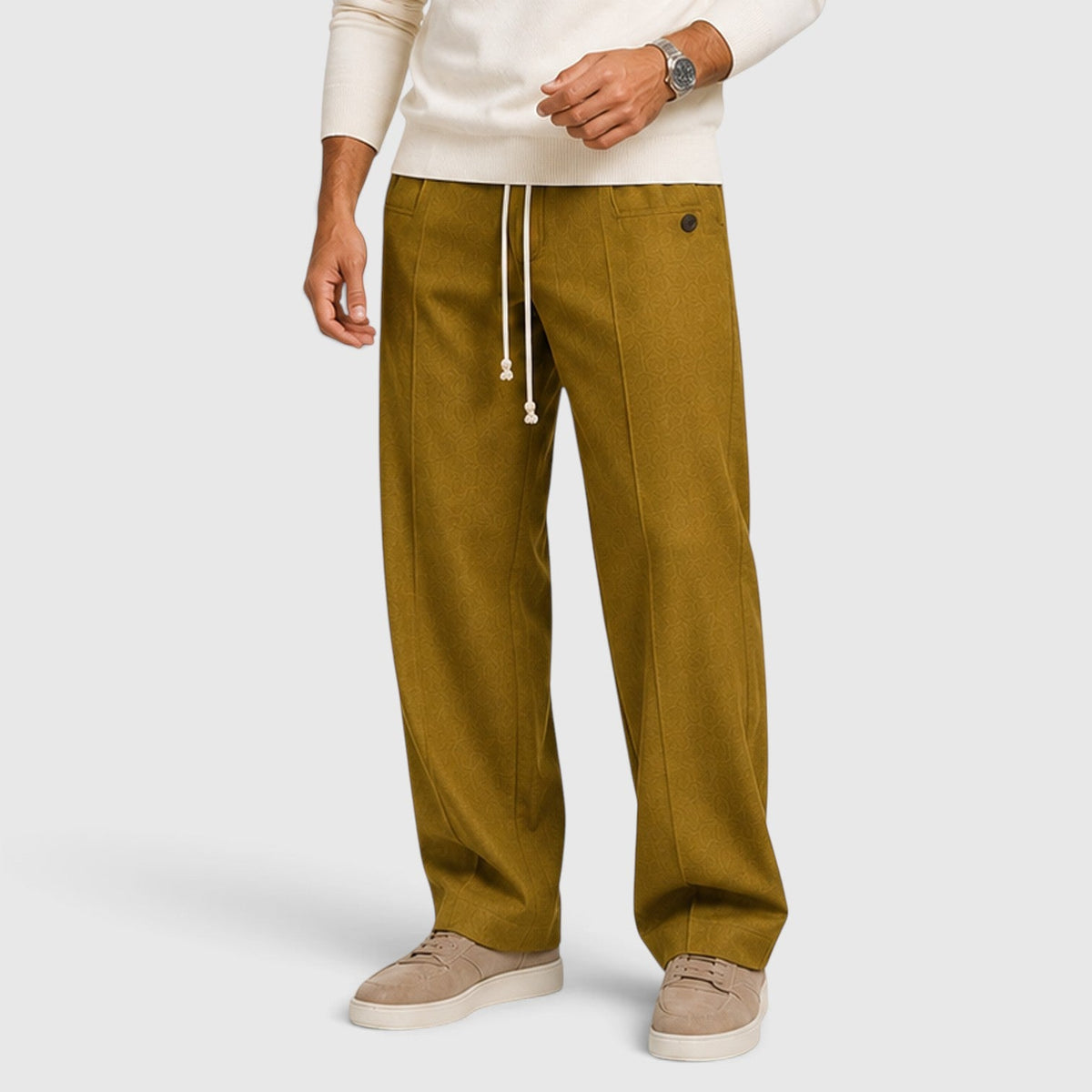 Men's Casual Wide Leg Drawstring Trousers
