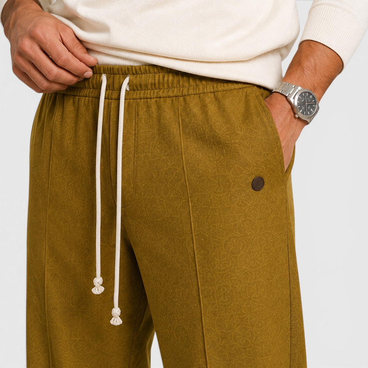 Men's Casual Wide Leg Drawstring Trousers