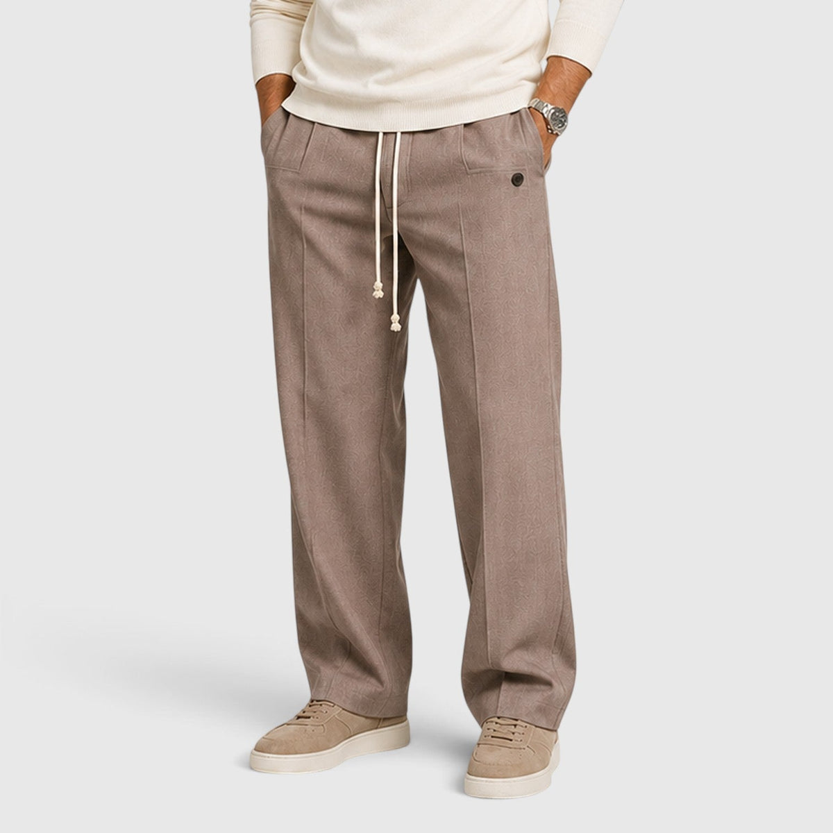 Men's Casual Wide Leg Drawstring Trousers
