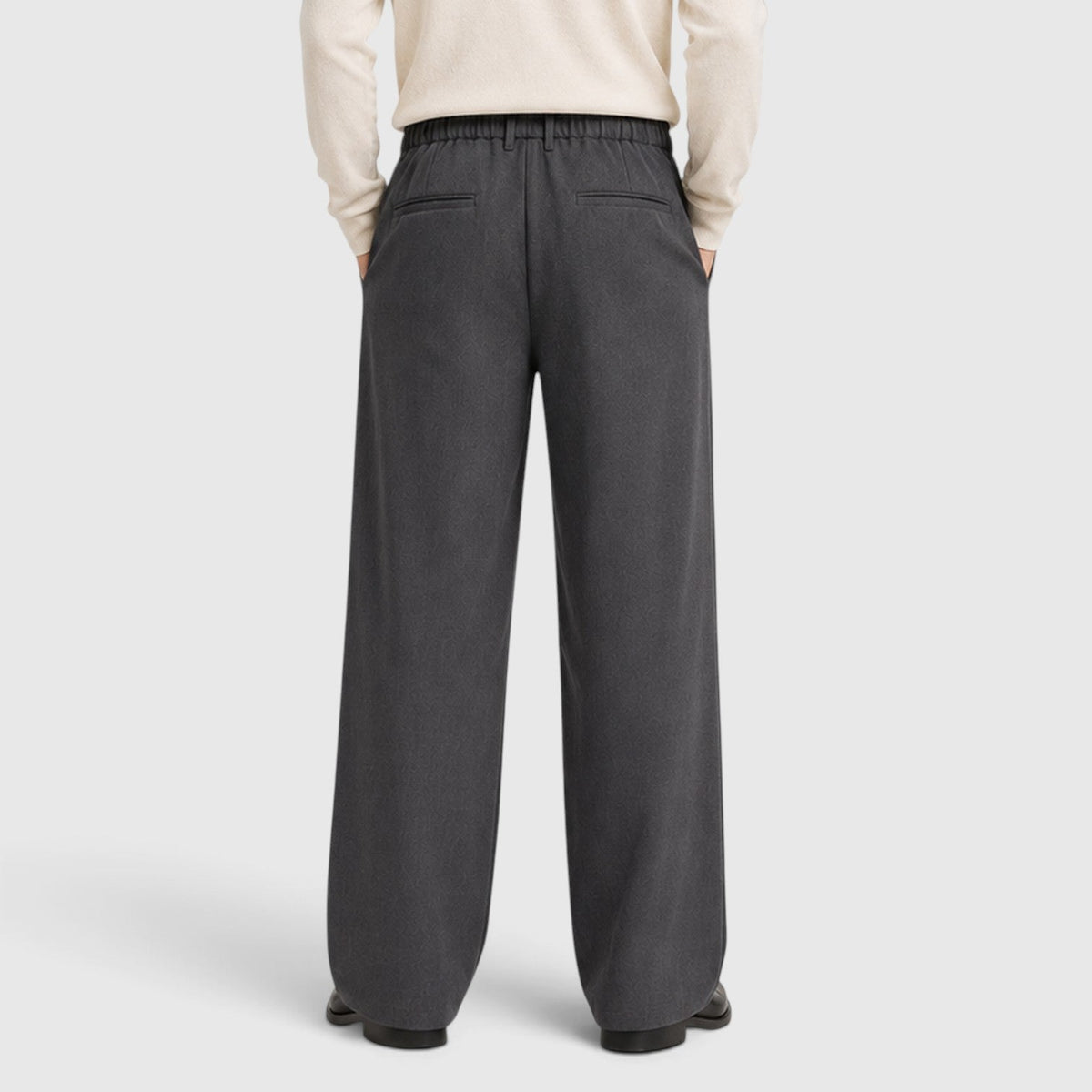 Men's Modish Wide Leg Trousers with Elastic Waistband
