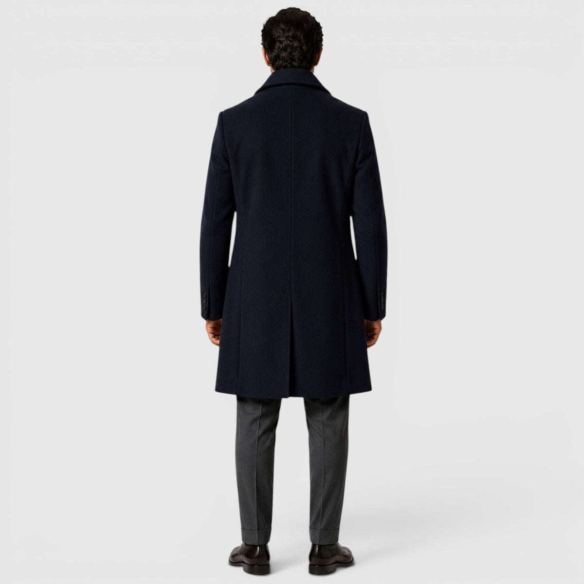 Men's Classic Wool Blend Trench Coat