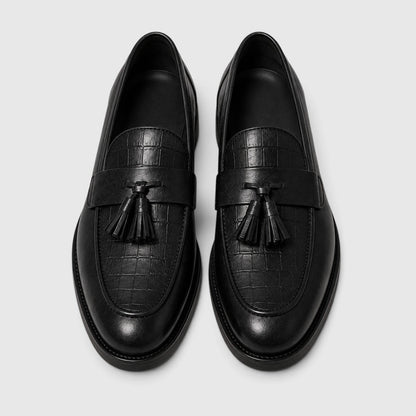 Men's Stylish Croc Leather Tassel Loafers