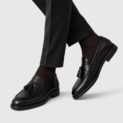 Men's Stylish Croc Leather Tassel Loafers
