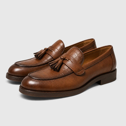 Men's Stylish Croc Leather Tassel Loafers