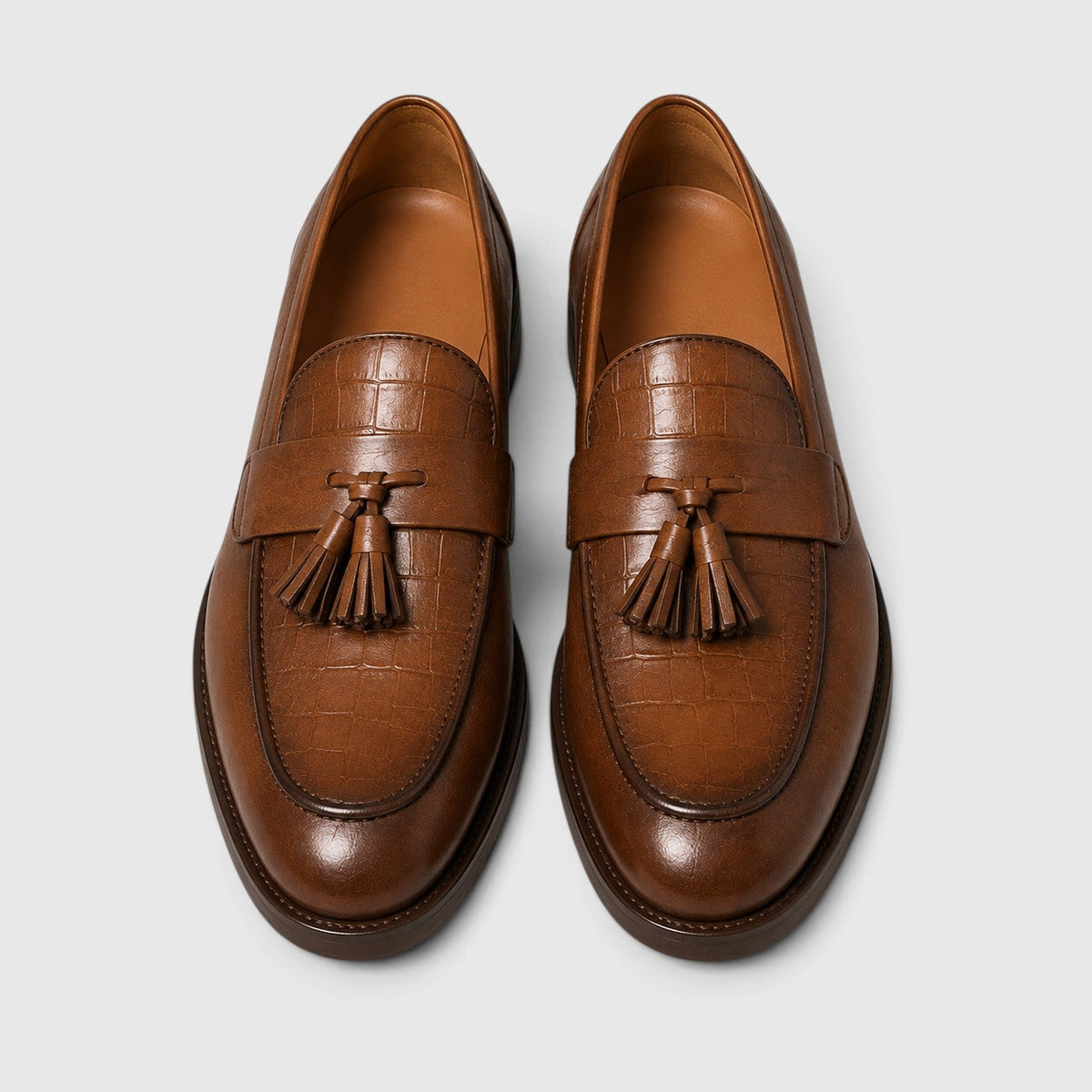 Men's Stylish Croc Leather Tassel Loafers
