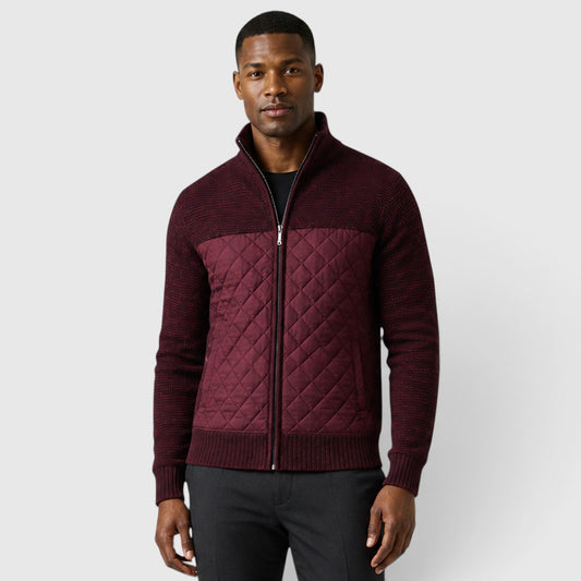 Men's Stylish Quilted Insulated Full Zip Hybrid Jacket