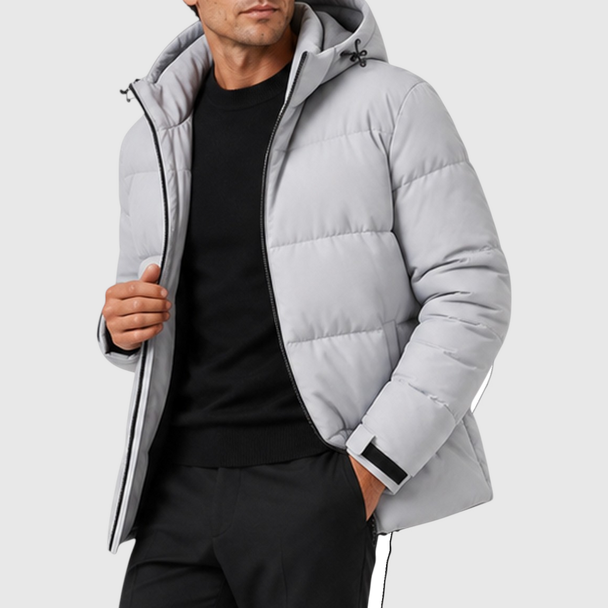 Men's Stylish Quilted Hooded Puffer Jacket
