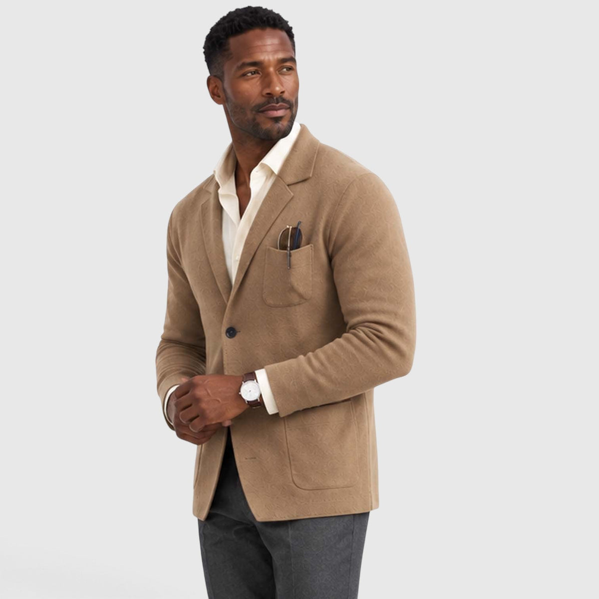 Men's Casual Knit Blazer Jacket