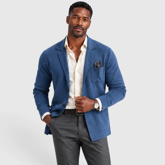 Men's Casual Knit Blazer Jacket