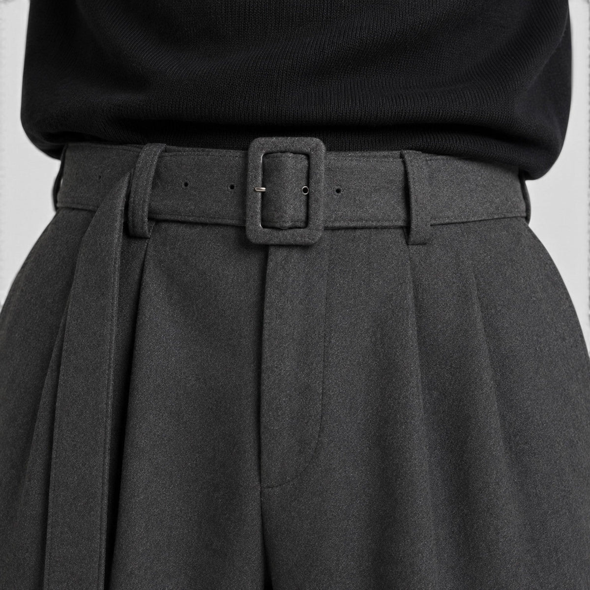Men's Classic Pleated Straight Leg Dress Trousers