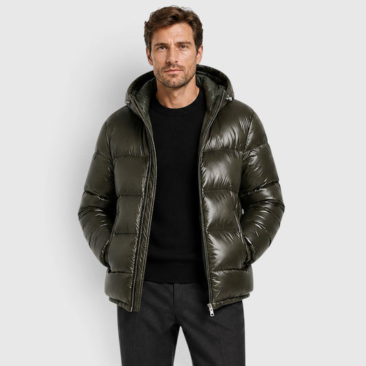 Men's Stylish Hooded Puffer Jacket with Fill