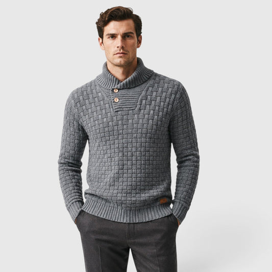 Men's Stylish Quarter Button Knit Sweater