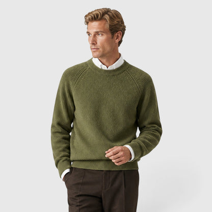 Men's Stylish Ribbed Knit Crew Neck Jumper