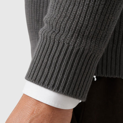Men's Stylish Ribbed Knit Crew Neck Jumper
