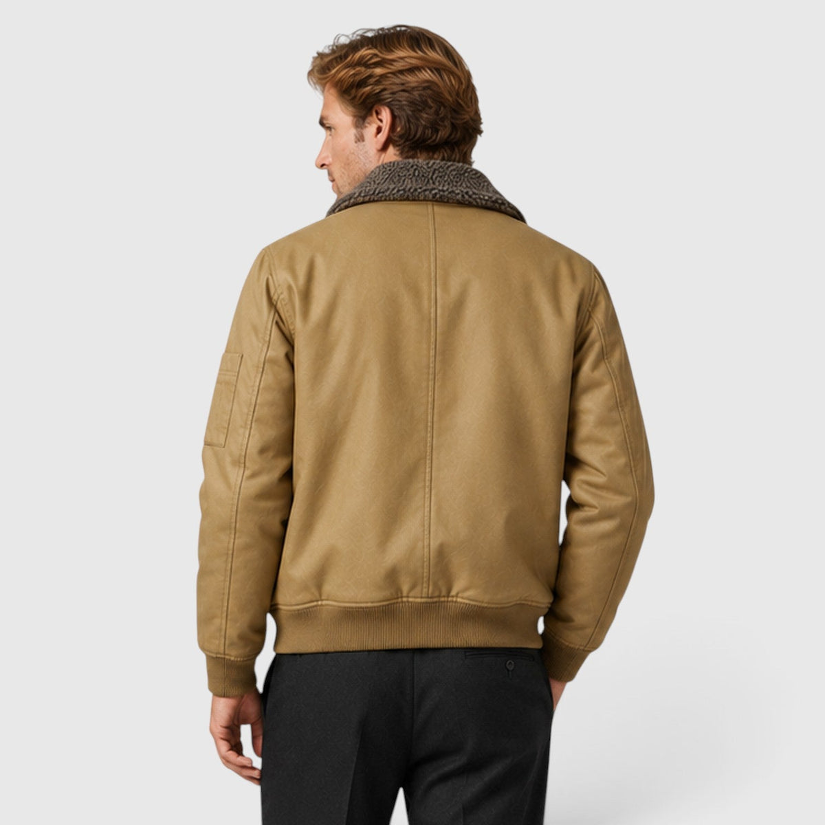 Men's Casual Sherpa Lined Zip-Up Jacket