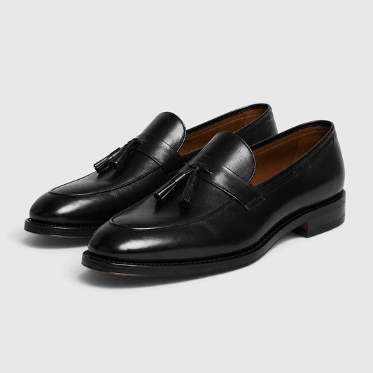 Men's Stylish Leather Tassel Loafers Slip-On Shoes