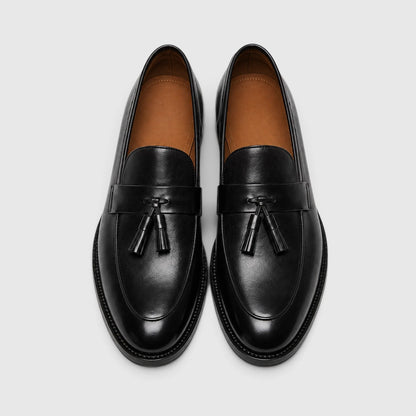Men's Stylish Leather Tassel Loafers Slip-On Shoes