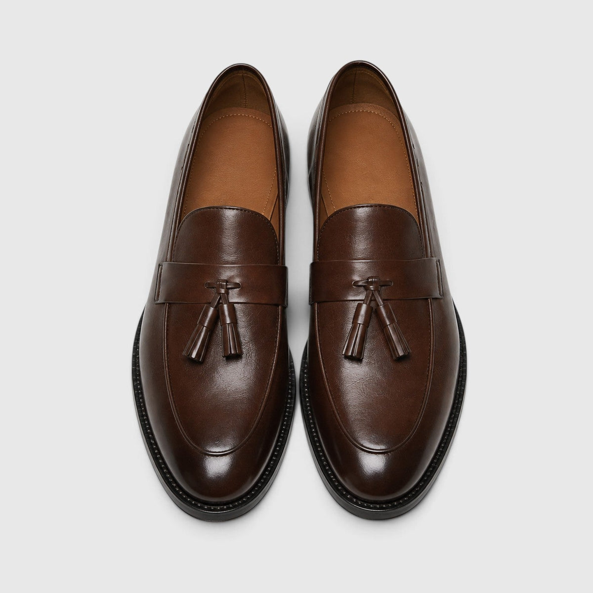 Men's Stylish Leather Tassel Loafers Slip-On Shoes