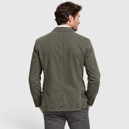 Men's Casual Washed Cotton Denim Blazer