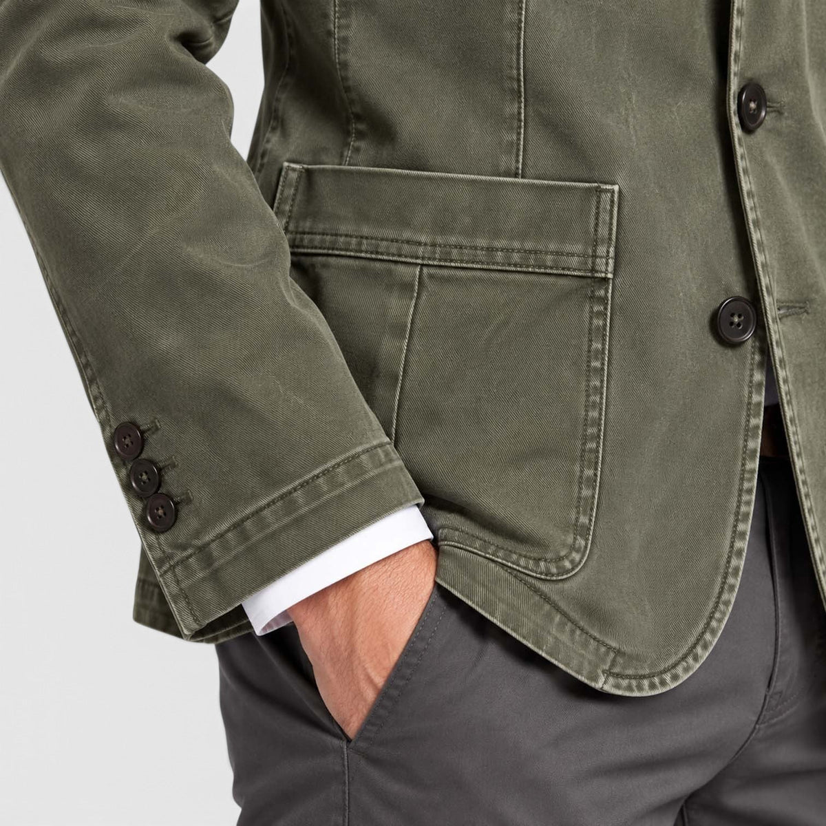 Men's Casual Washed Cotton Denim Blazer