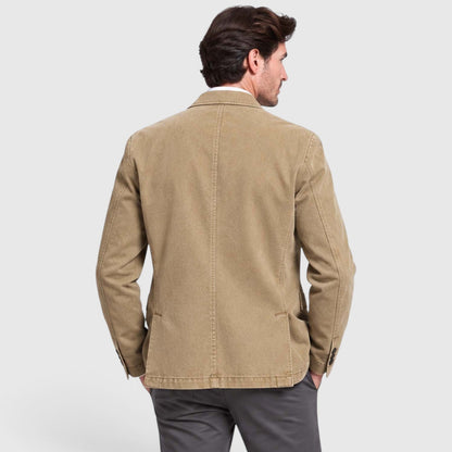 Men's Casual Washed Cotton Denim Blazer