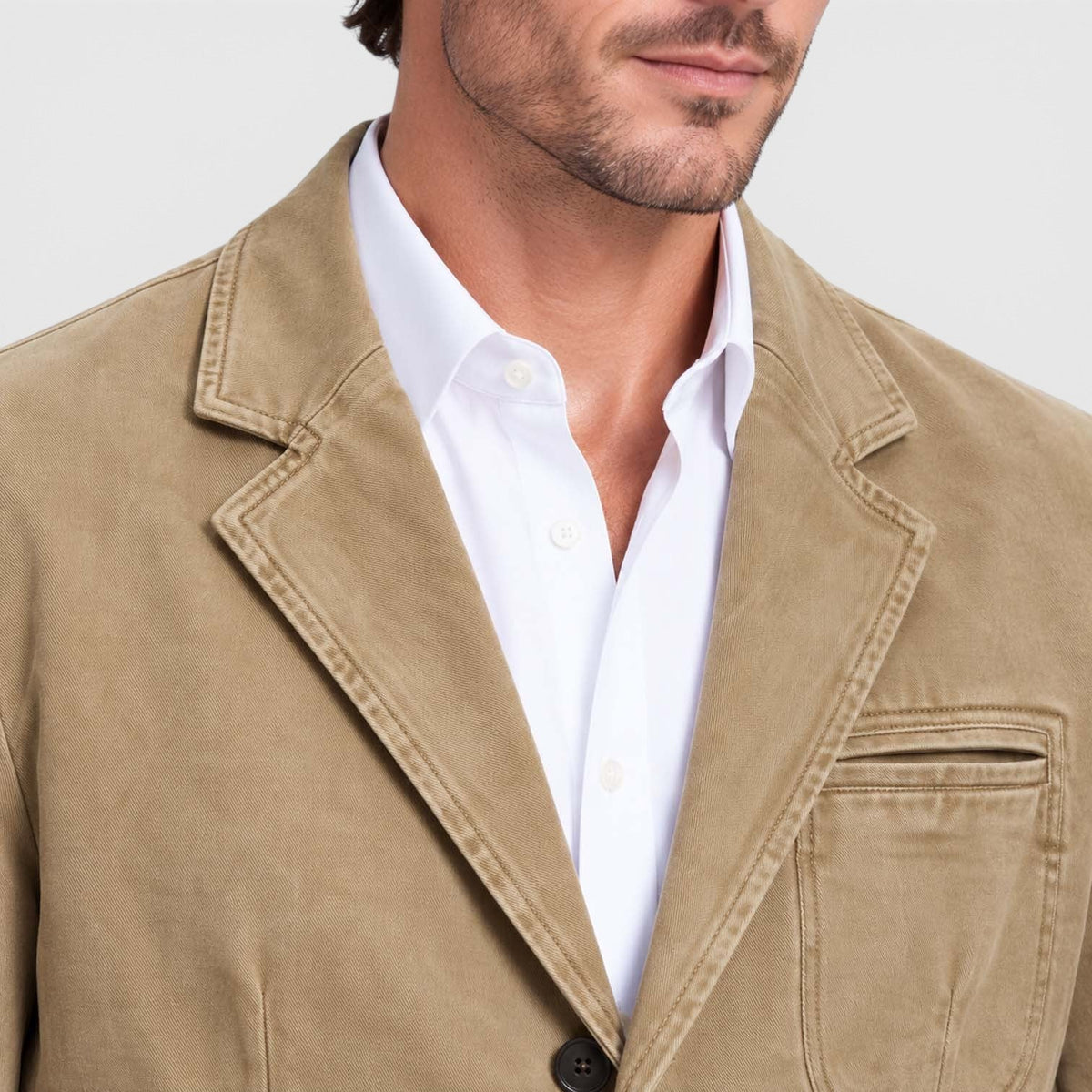 Men's Casual Washed Cotton Denim Blazer